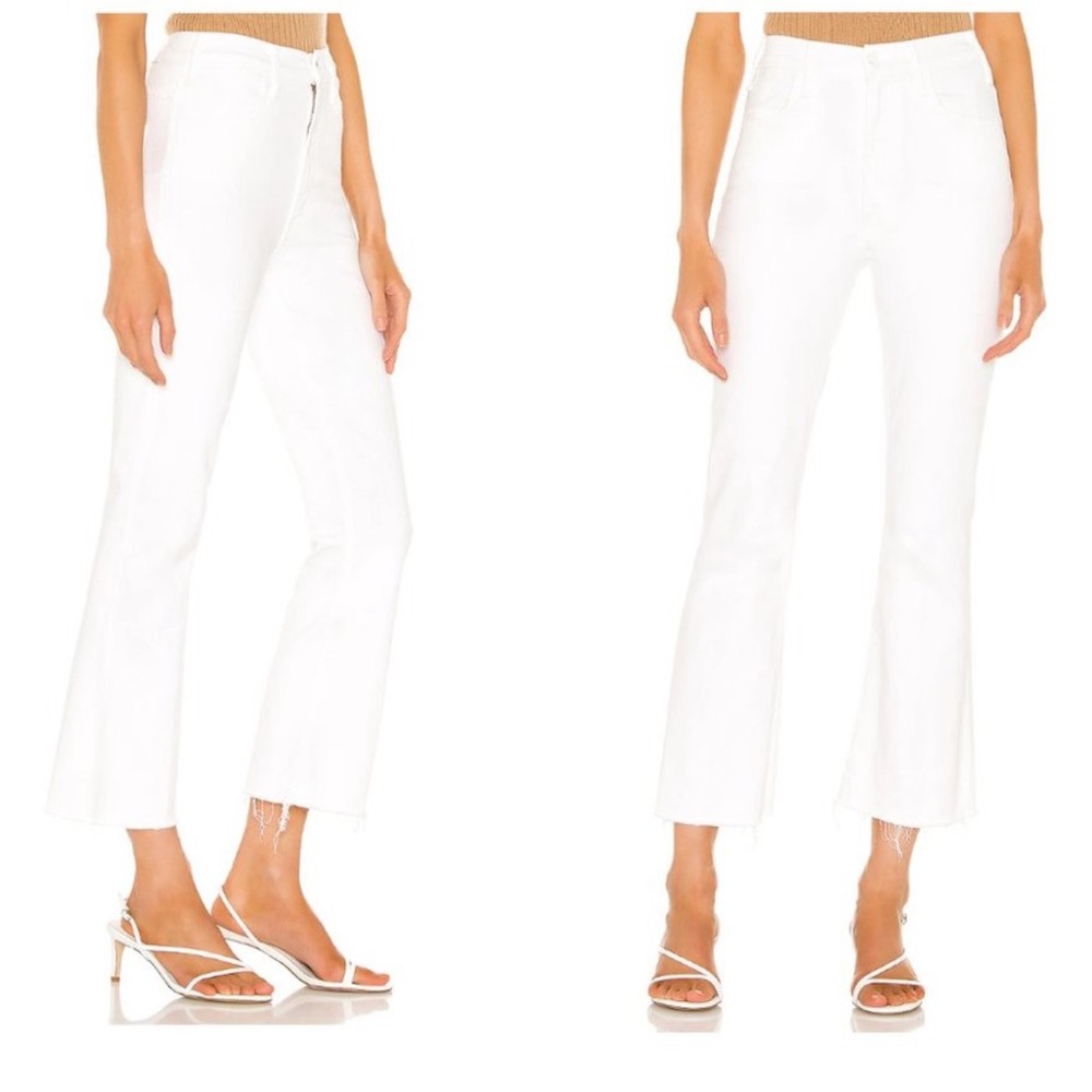 Like New MOTHER The Hustler Ankle Fray White Jeans Fairest Of Them All Size: 28 - Picture 2 of 15